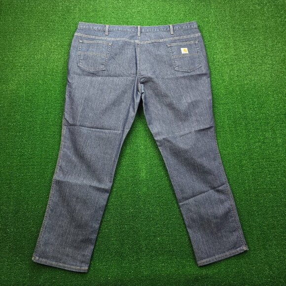 Carhartt Jeans Womens 24 RG Blue Denim Relaxed Fit Outdoors Work Wear 393-83 - Picture 2 of 10